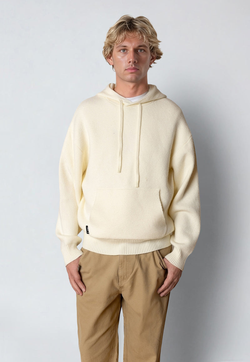 Fat Moose NAS KNITTED HOODIE Knit Ecru