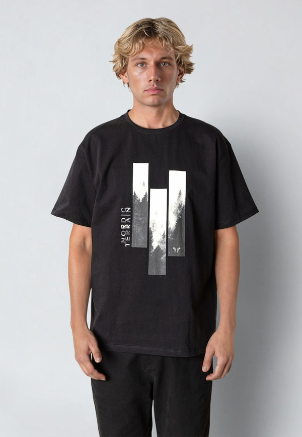 Fat Moose NORDIC WILD WOOD T-SHIRT T-shirts S/S Black