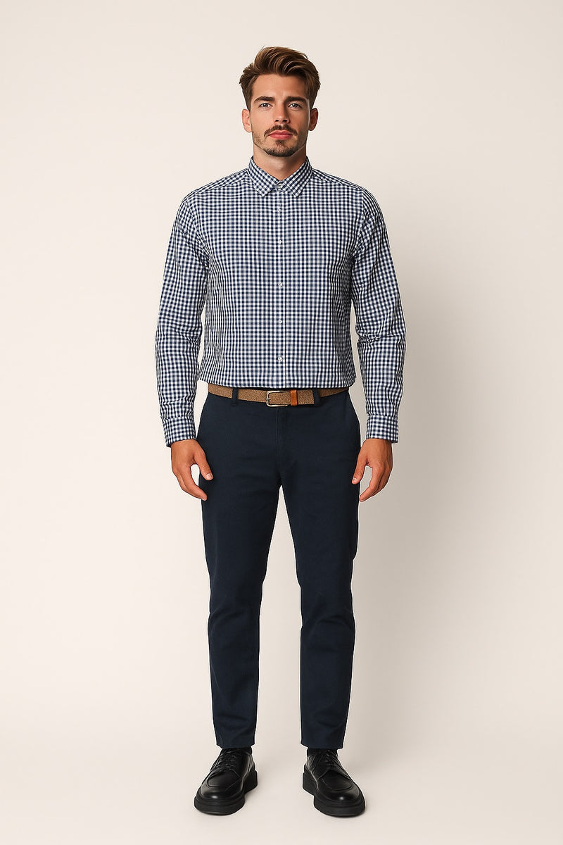 Clean Cut Copenhagen ØRESUND SHIRT Shirts L/S Navy Ckecked