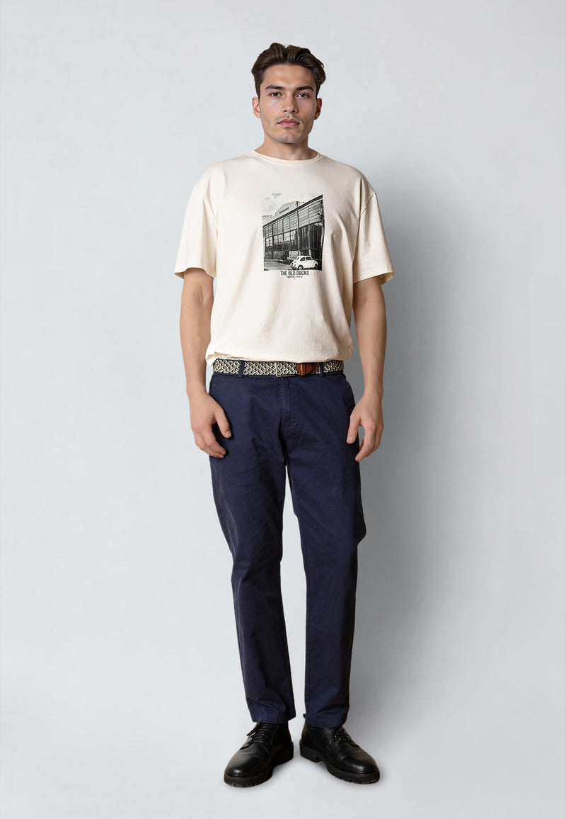 Clean Cut Copenhagen OLD COPENHAGEN DOCKS T-SHIRT T-shirts S/S Ecru