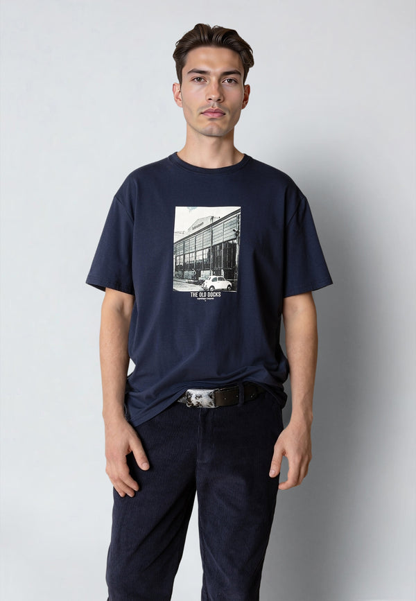 Clean Cut Copenhagen OLD COPENHAGEN DOCKS T-SHIRT T-shirts S/S Navy
