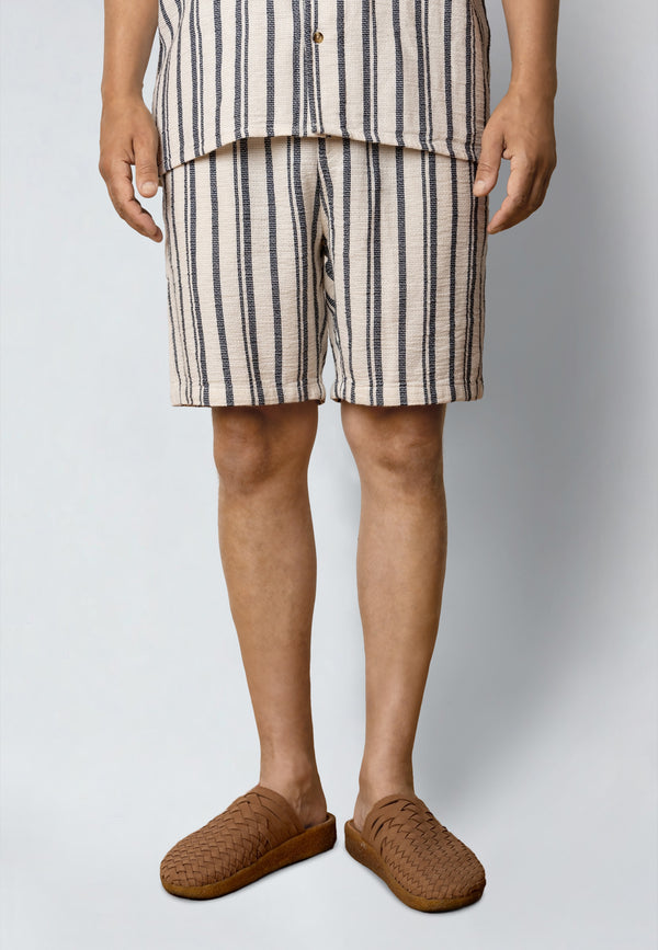 Fat Moose ORLEAN SHORTS Shorts Off White/Black striped