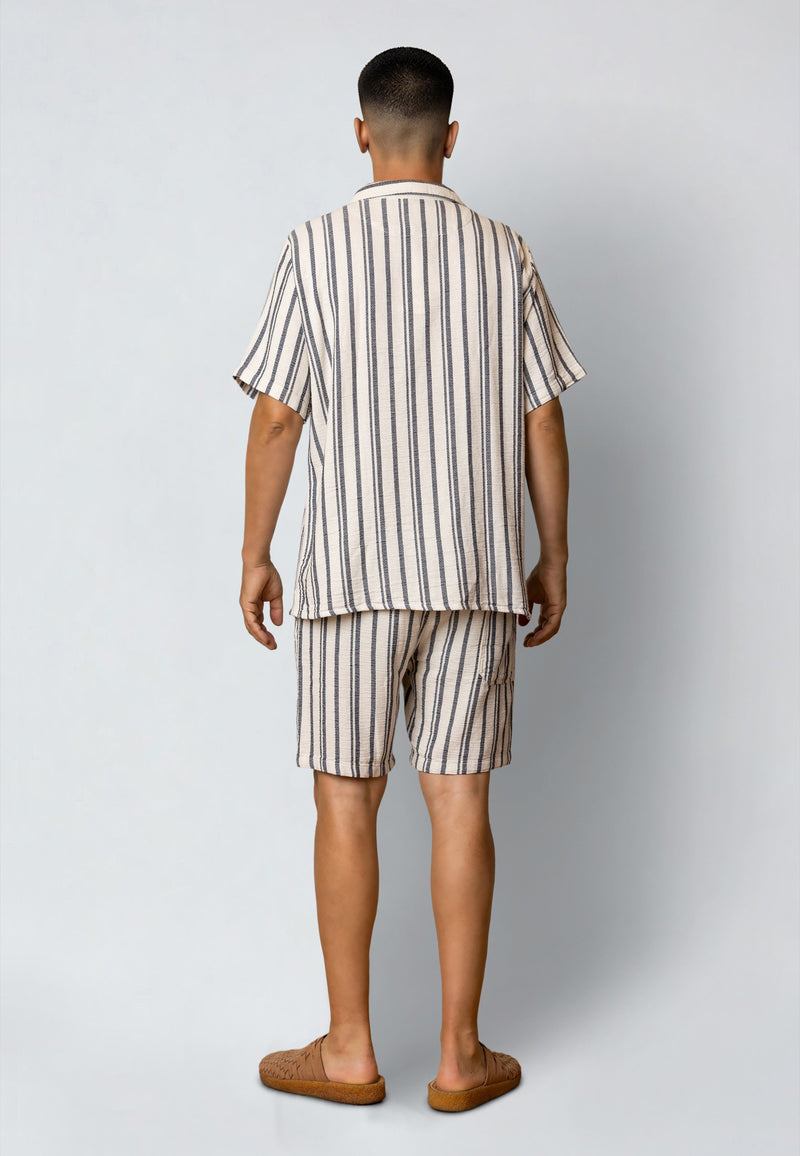 Fat Moose ORLEAN SHORTS Shorts Off White/Black striped