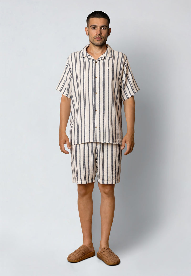 Fat Moose ORLEAN SHORTS Shorts Off White/Black striped