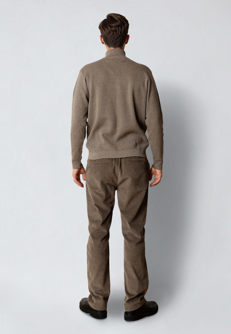 Clean Cut Copenhagen OSCAR 1/2 ZIP KNITTED JUMPER Knit Brindle melange