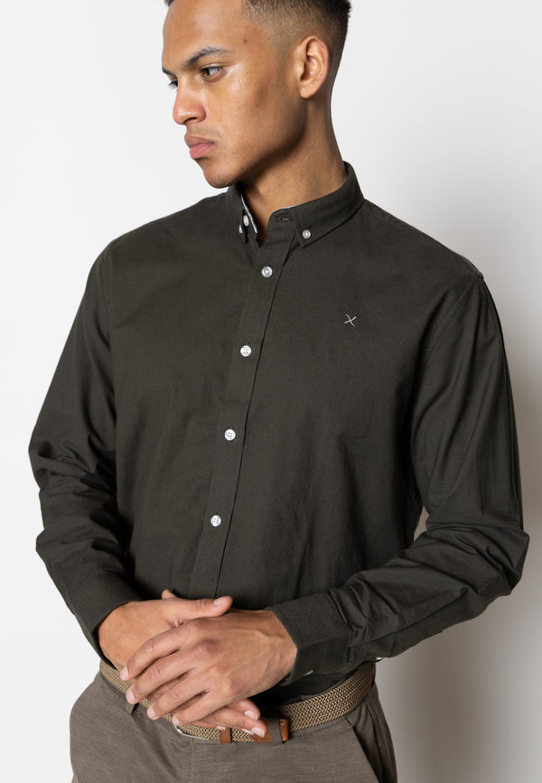 Clean Cut Copenhagen OXFORD STRETCH SHIRT Shirts L/S Army