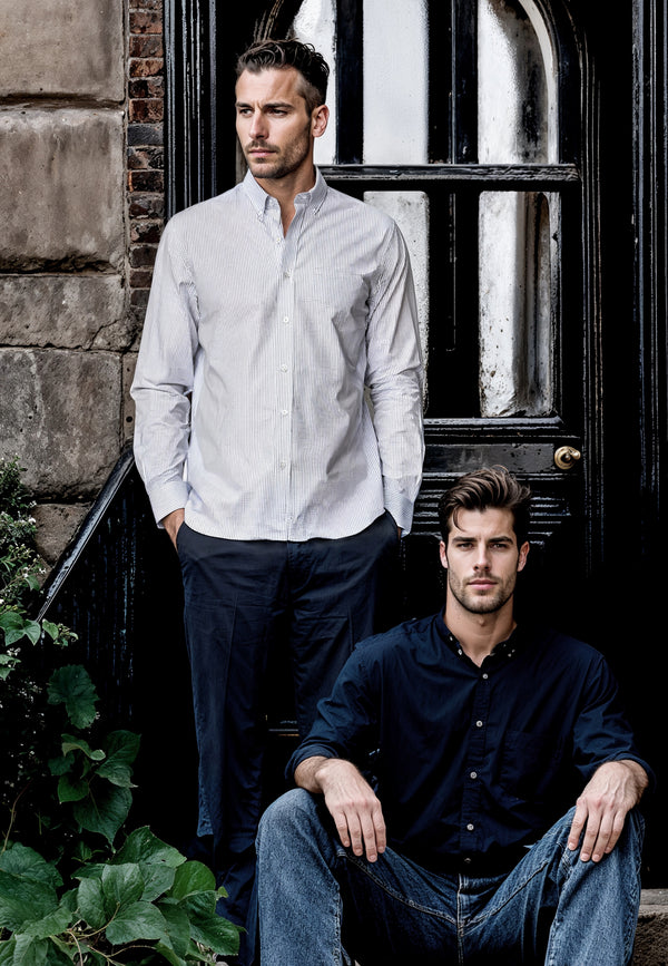 Clean Cut Copenhagen OXFORD STRETCH SHIRT Shirts L/S Navy