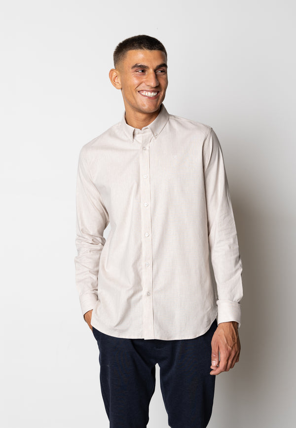 Clean Cut Copenhagen OXFORD STRETCH SHIRT Shirts L/S Sand Melange