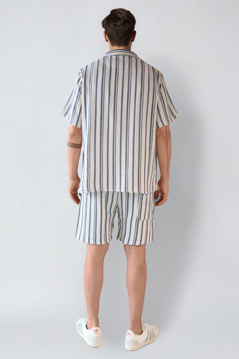 Fat Moose Orlean shirt Shirts S/S Off White/Black striped