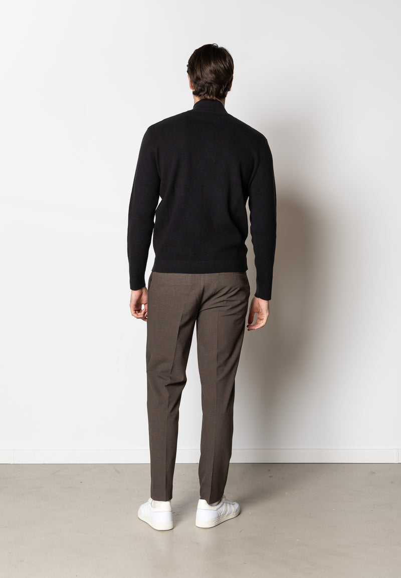 Clean Cut Copenhagen OSCAR 1/2 ZIP KNITTED JUMPER Knit Black