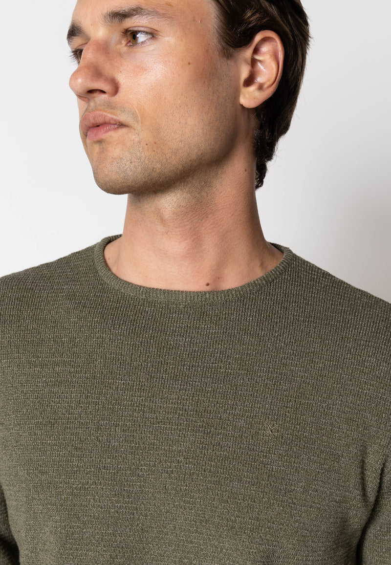 Clean Cut Copenhagen OSCAR KNITTED JUMPER Knit Army Melange