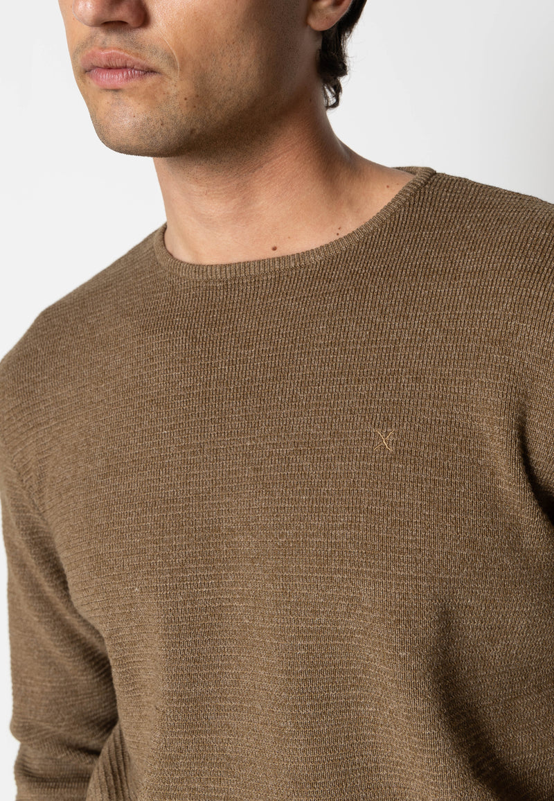 Clean Cut Copenhagen OSCAR KNITTED JUMPER Knit Brown Melange