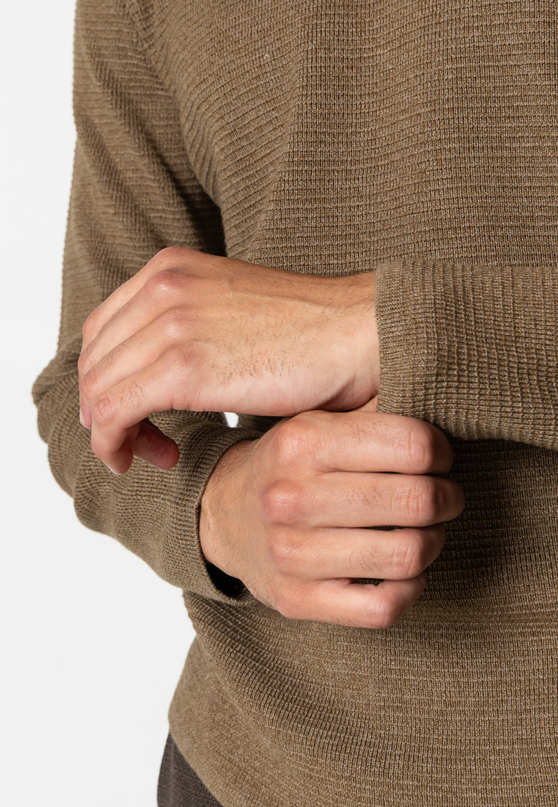 Clean Cut Copenhagen OSCAR KNITTED JUMPER Knit Brown Melange