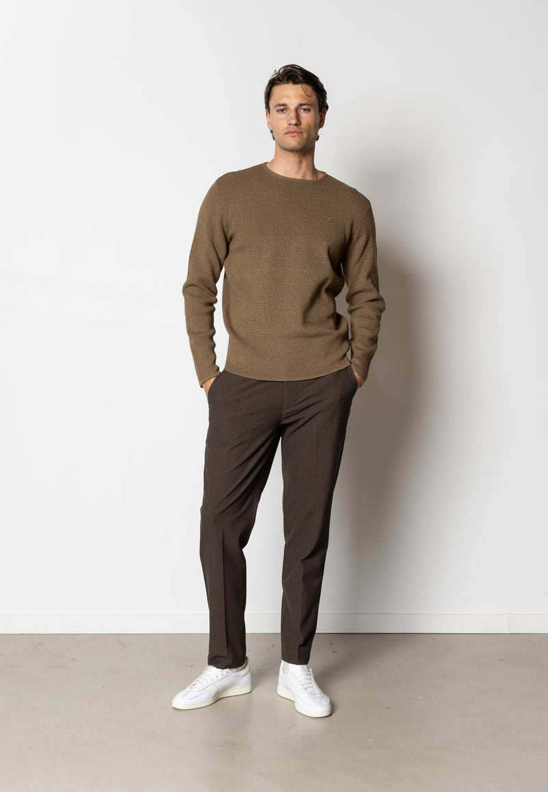 Clean Cut Copenhagen OSCAR KNITTED JUMPER Knit Brown Melange