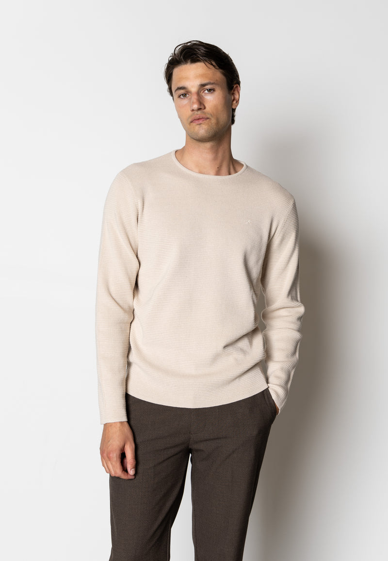 Clean Cut Copenhagen OSCAR KNITTED JUMPER Knit Ecru Melange