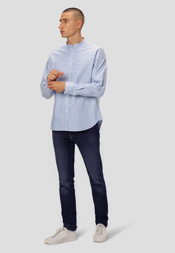 Clean Cut Copenhagen Oxford mandarin collar stretch shirt Shirts L/S Light Blue