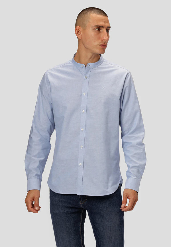 Clean Cut Copenhagen Oxford mandarin collar stretch shirt Shirts L/S Light Blue