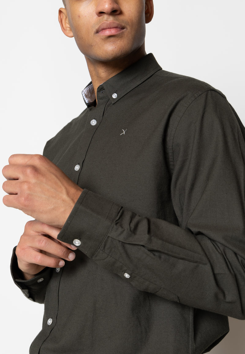 Clean Cut Copenhagen OXFORD STRETCH SHIRT Shirts L/S Army