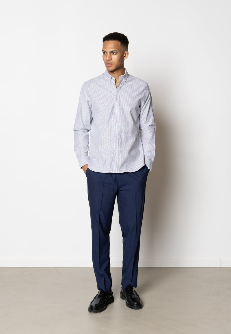 Clean Cut Copenhagen OXFORD STRIPED STRETCH SHIRT Shirts L/S Navy striped