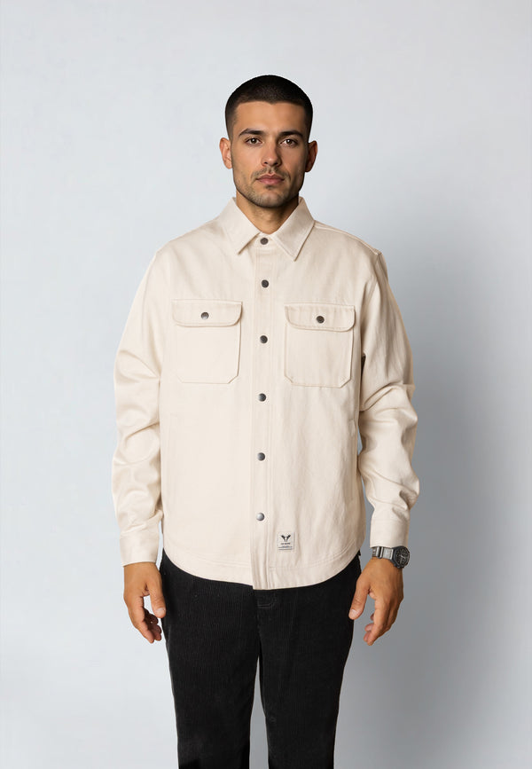 Fat Moose PABLO OVERSHIRT Overshirts Sand Melange