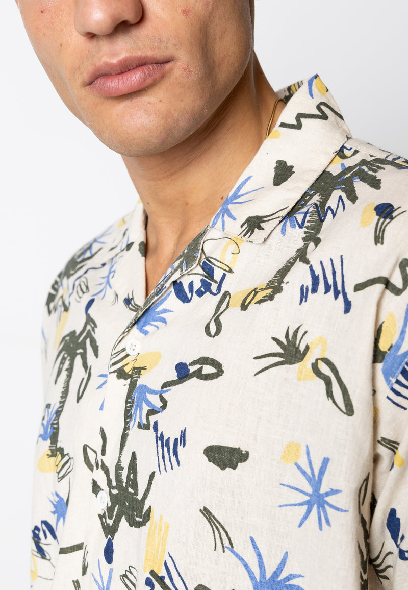 Fat Moose PALM COTTON/LINEN SHIRT Shirts S/S Multi