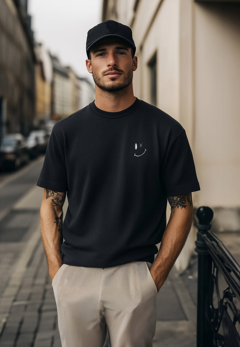 Clean Cut Copenhagen PATRICK ORGANIC T-SHIRT T-shirts S/S Black/White Print