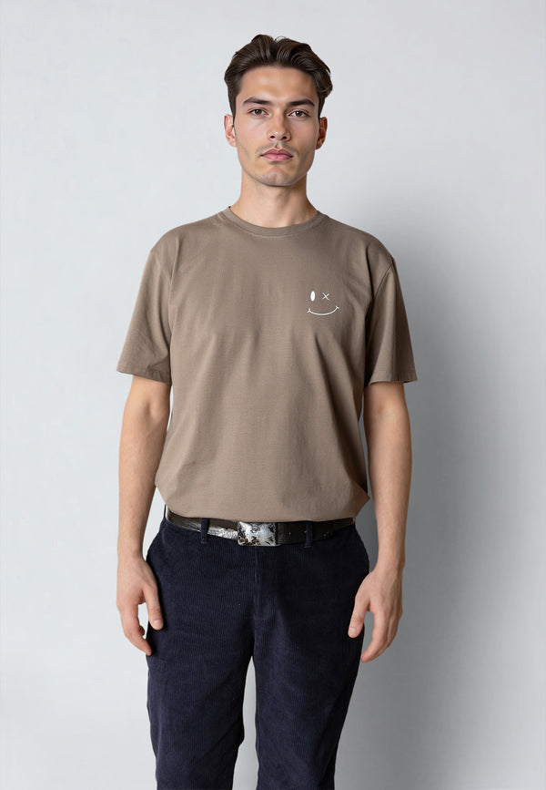 Clean Cut Copenhagen PATRICK ORGANIC T-SHIRT T-shirts S/S Brindle beige