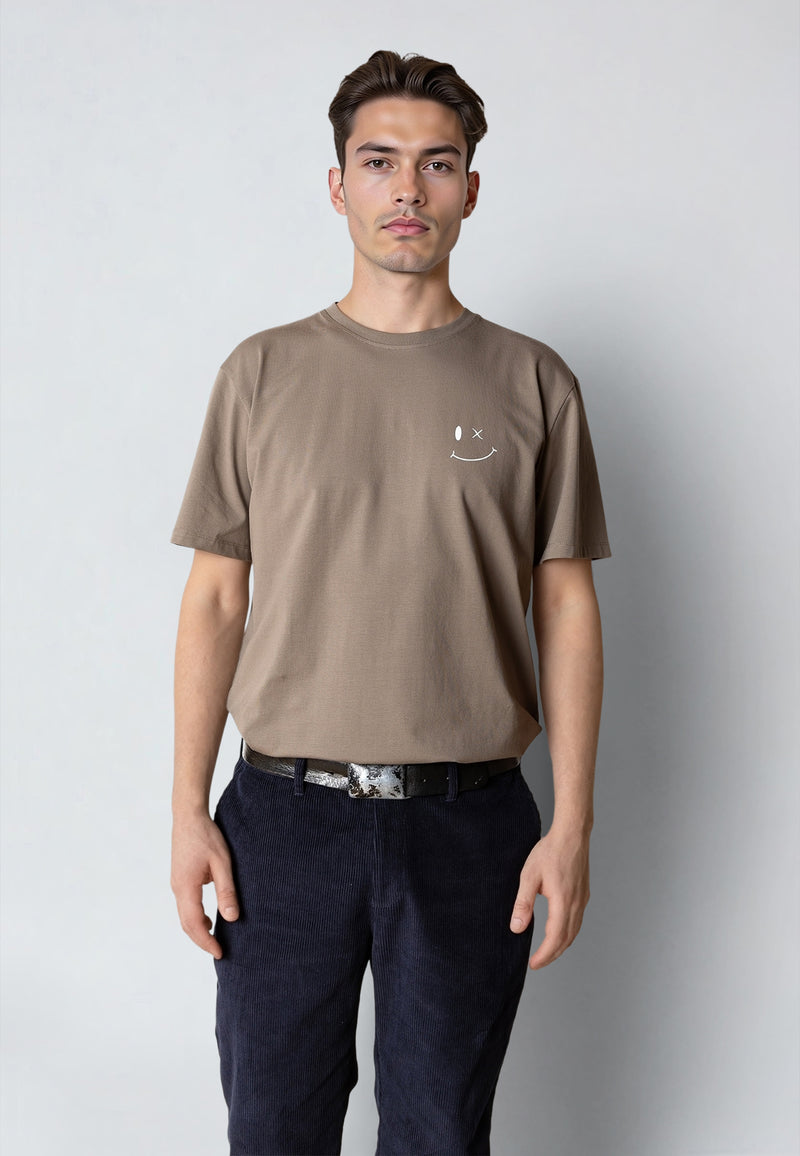 Clean Cut Copenhagen PATRICK ORGANIC T-SHIRT T-shirts S/S Brindle beige