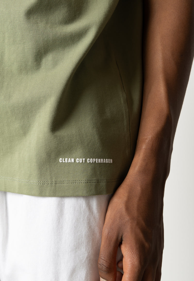 Clean Cut Copenhagen PATRICK ORGANIC T-SHIRT T-shirts S/S Dusty Green