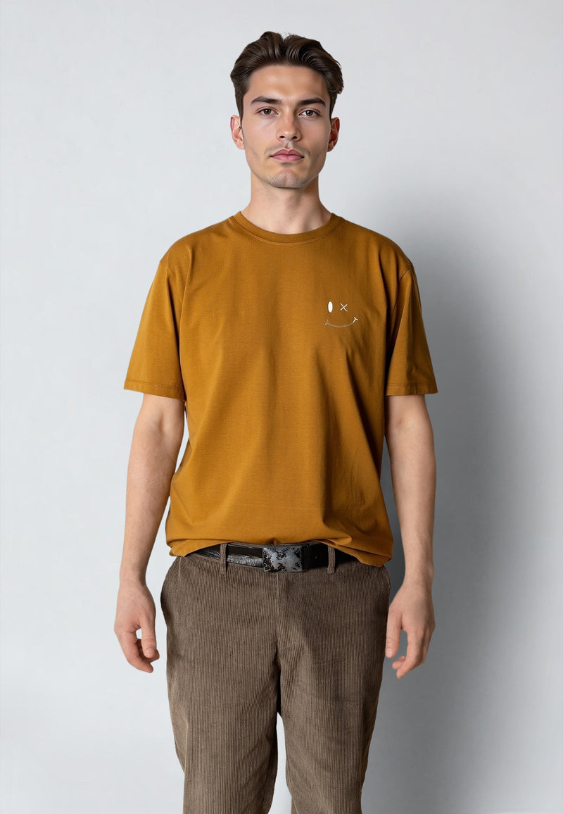 Clean Cut Copenhagen PATRICK ORGANIC T-SHIRT T-shirts S/S Gold Brown