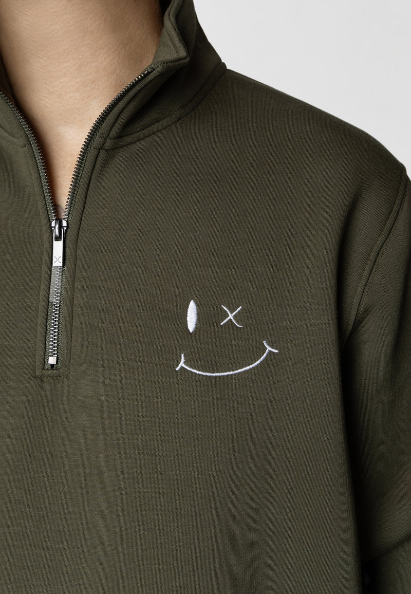 Clean Cut Copenhagen PATRICK ZIP SWEATSHIRT Sweatshirts Army