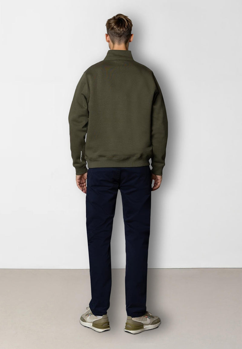 Clean Cut Copenhagen PATRICK ZIP SWEATSHIRT Sweatshirts Army