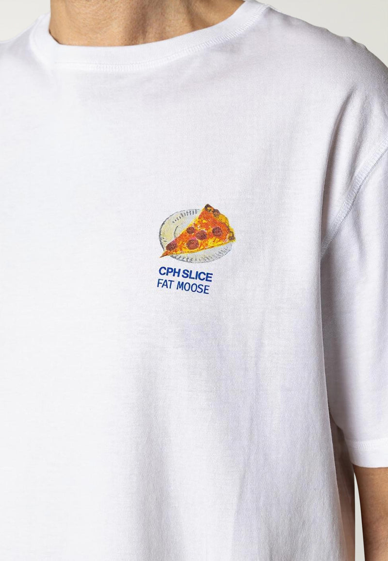 Fat Moose PIZZA SLICE T-SHIRT T-shirts S/S White