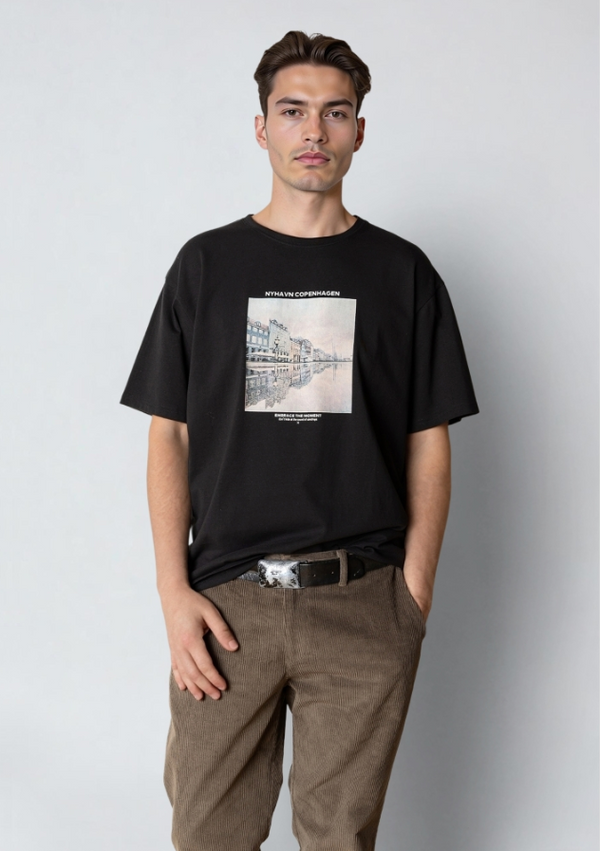 Clean Cut Copenhagen RAINY COPENHAGEN ORGANIC T-SHIRT T-shirts S/S Black