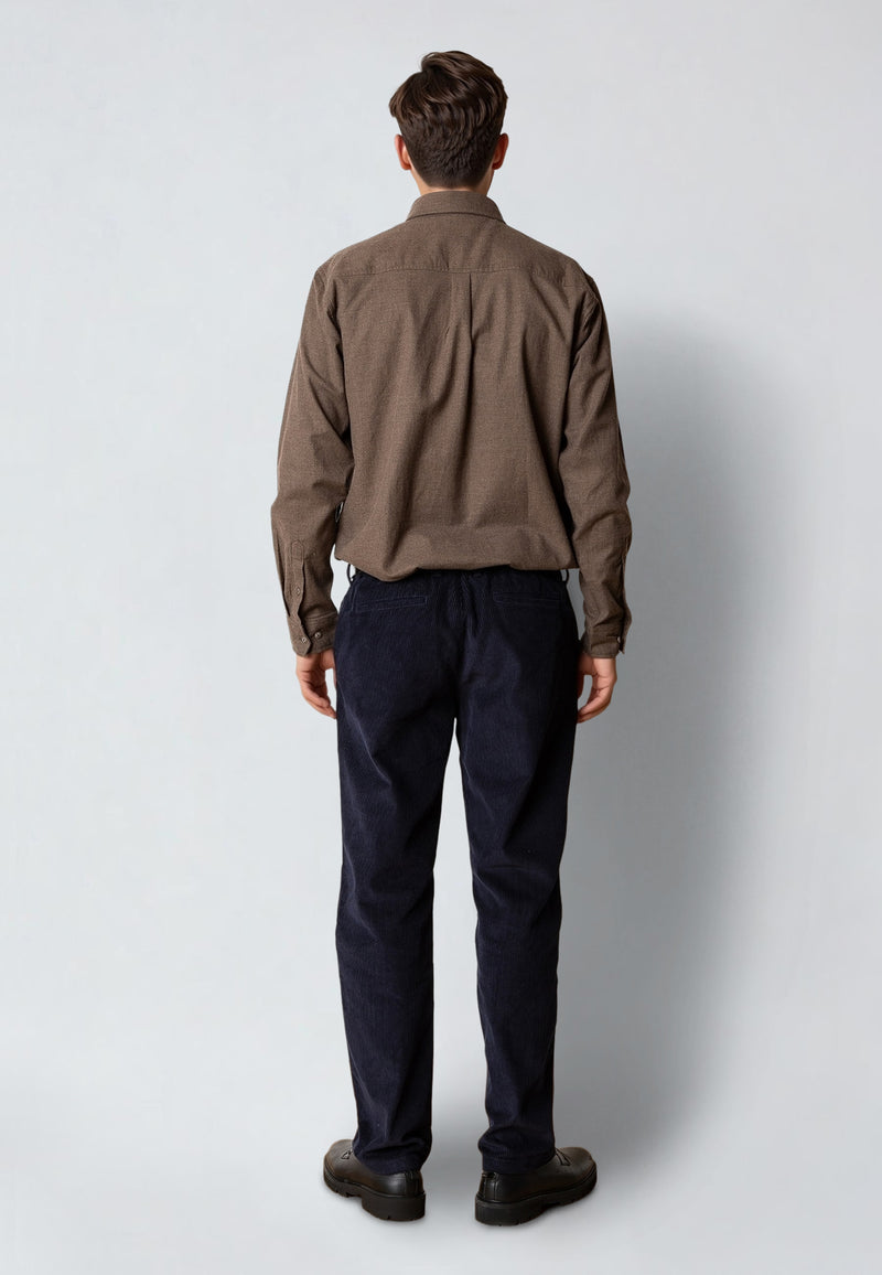 Clean Cut Copenhagen RUSSEL FLANNEL SHIRT Shirts L/S Brown Melange