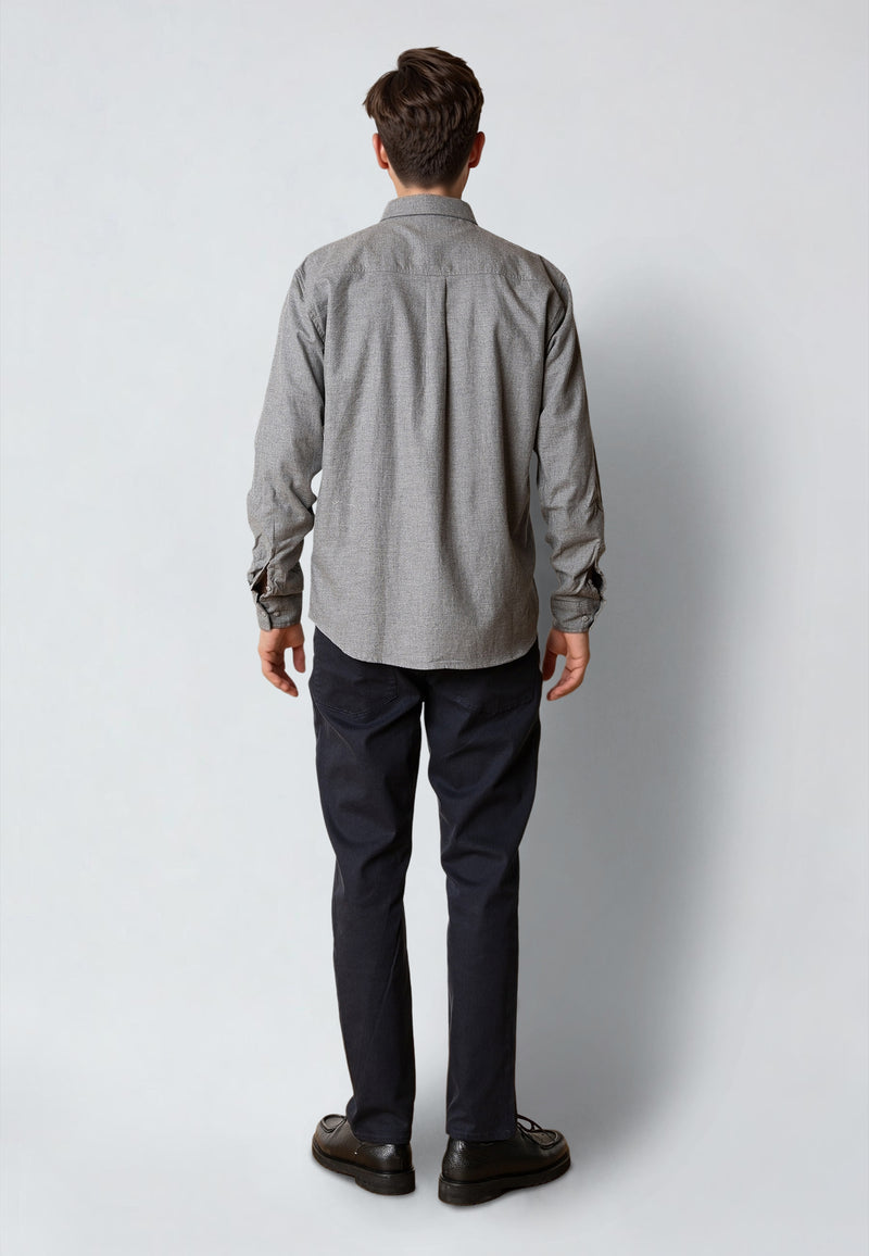 Clean Cut Copenhagen RUSSEL FLANNEL SHIRT Shirts L/S Dark Grey Melange
