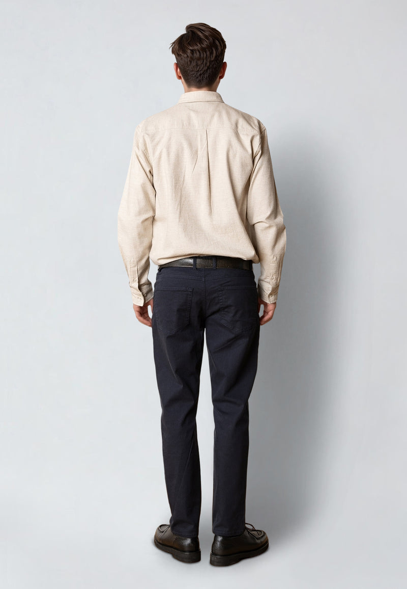 Clean Cut Copenhagen RUSSEL FLANNEL SHIRT Shirts L/S Ecru Melange