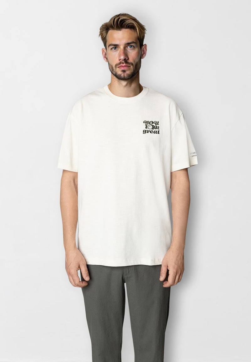 Clean Cut Copenhagen Robert organic cotton t-shirt T-shirts S/S Ecru