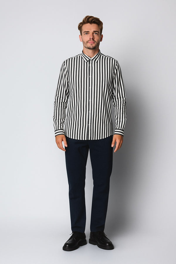 Clean Cut Copenhagen SANDHOLM SHIRT Shirts L/S Grey Striped