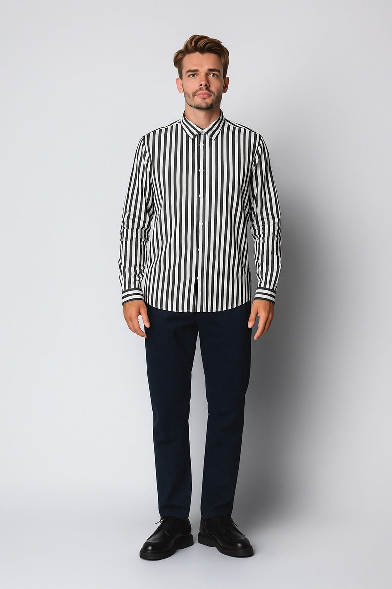 Clean Cut Copenhagen SANDHOLM SHIRT Shirts L/S Grey Striped