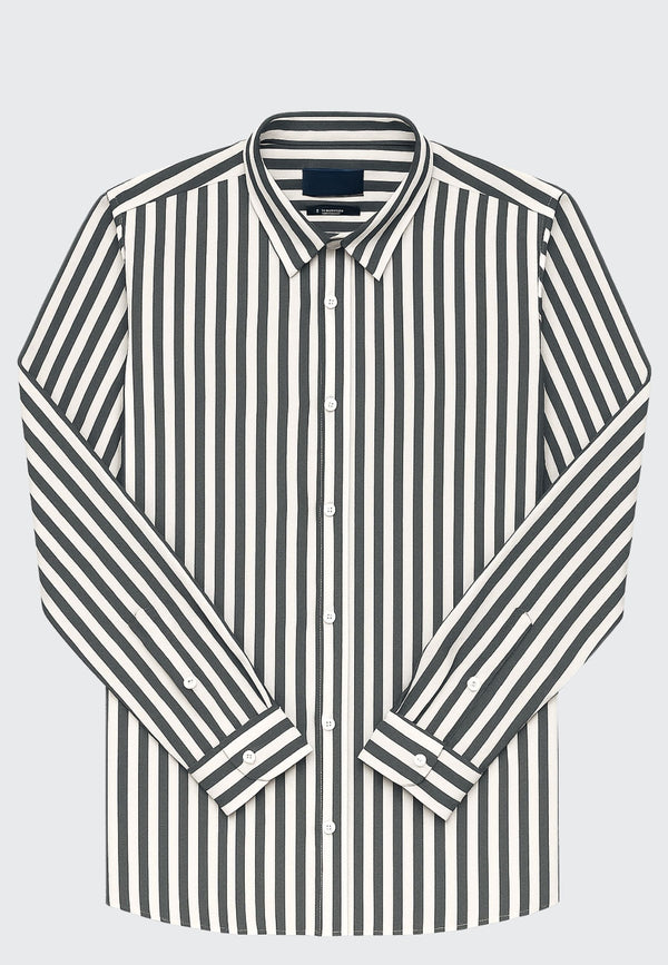 Clean Cut Copenhagen SANDHOLM SHIRT Shirts L/S Grey Striped