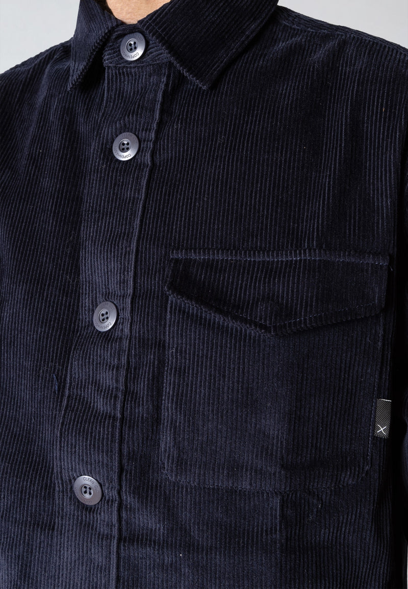 Clean Cut Copenhagen SILAS CORDUROY OVERSHIRT Overshirts Navy