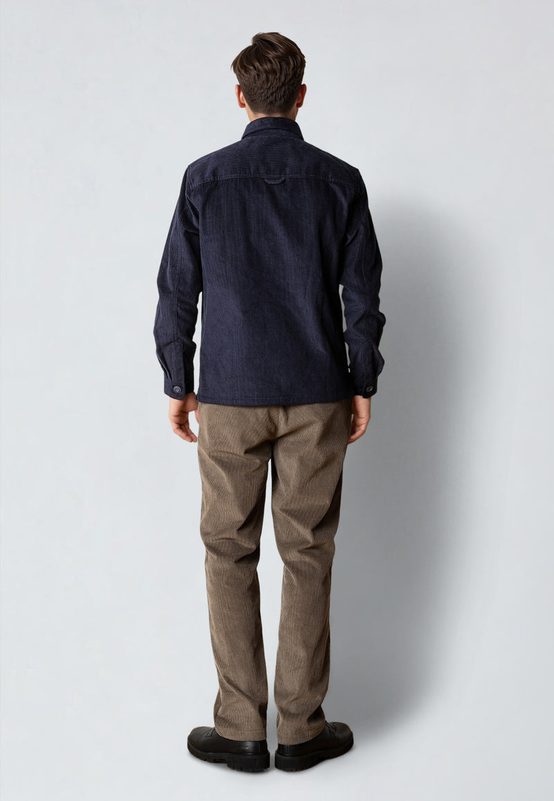Clean Cut Copenhagen SILAS CORDUROY OVERSHIRT Overshirts Navy