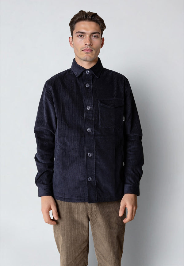 Clean Cut Copenhagen SILAS CORDUROY OVERSHIRT Overshirts Navy