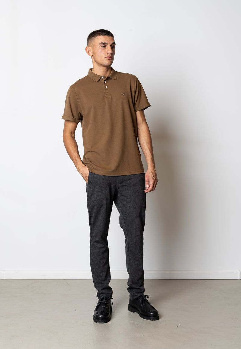 Clean Cut Copenhagen SILKEBORG STRETCH POLO Polos Dark Brown