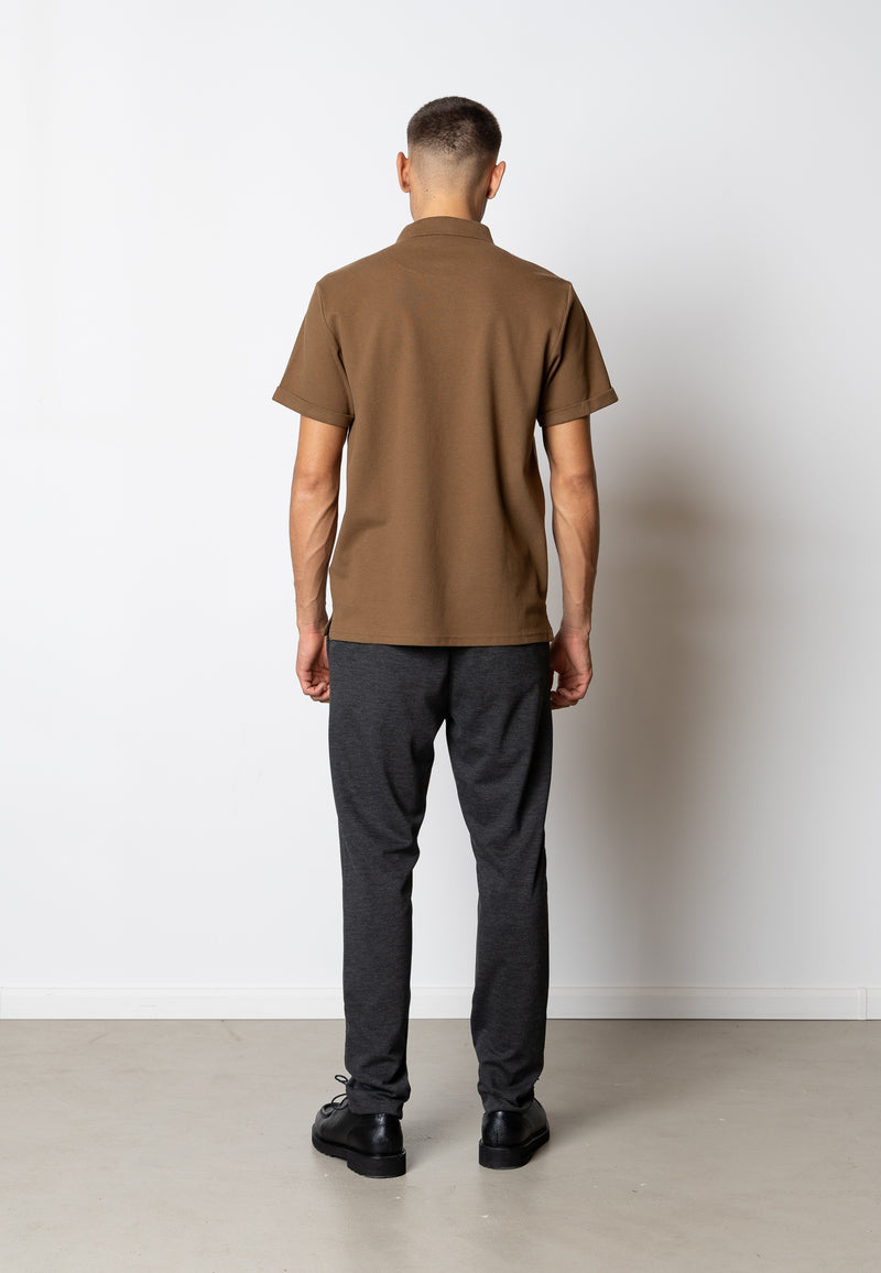 Clean Cut Copenhagen SILKEBORG STRETCH POLO Polos Dark Brown