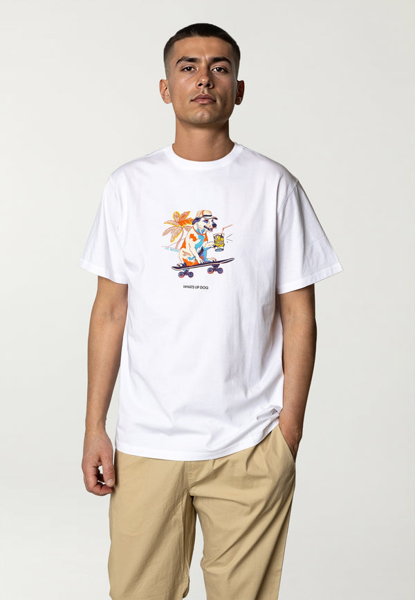 Fat Moose SKATE DOG T-SHIRT T-shirts S/S White