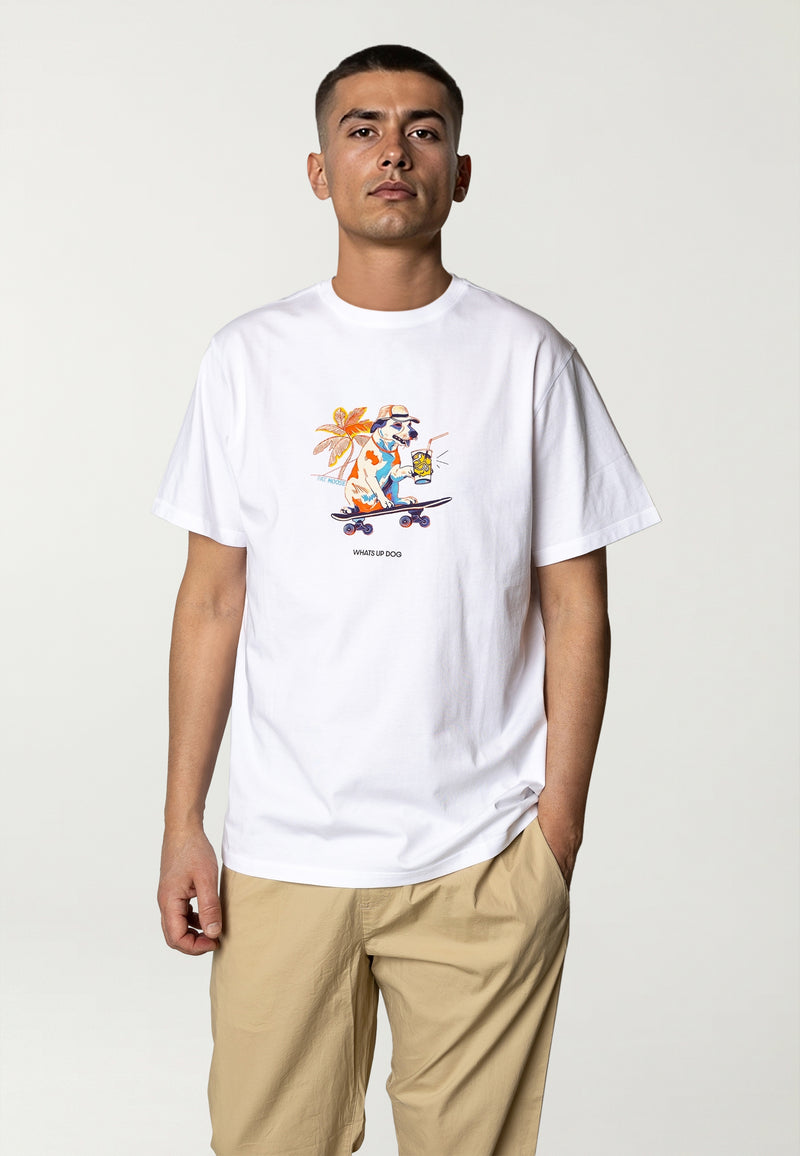 Fat Moose SKATE DOG T-SHIRT T-shirts S/S White