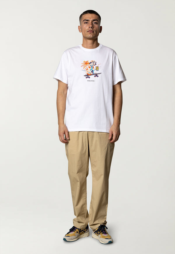 Fat Moose SKATE DOG T-SHIRT T-shirts S/S White