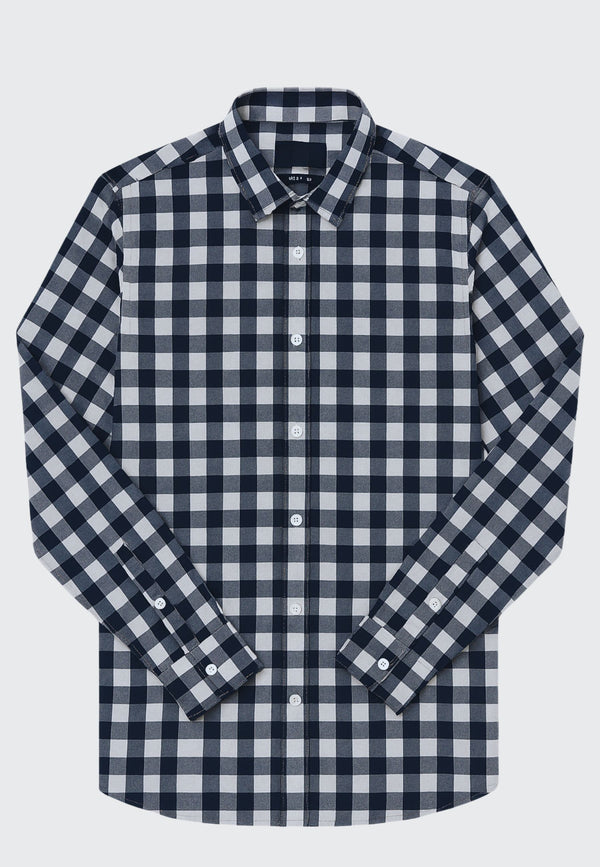 Clean Cut Copenhagen SKOVLUND SHIRT Shirts L/S Navy Ckecked